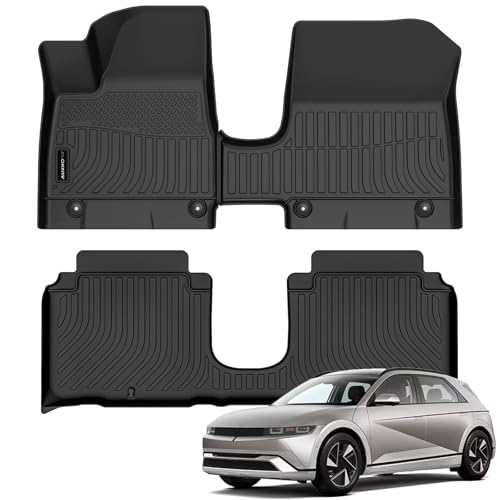 Auxko All Weather Floor Mats for Hyundai IONIQ 5 2026 2025 Movable Console Model TPE Liners All Season Accessories Guard Odorless Anti-Slip Floor Liners for Hyundai IONIQ 5 - size: ioniq 5 limited|2025-2026|floor mats