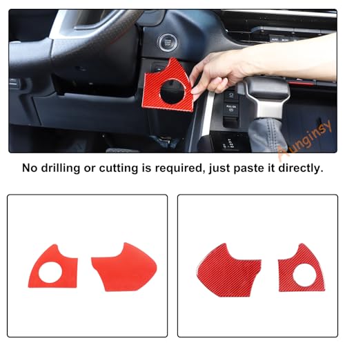 Car Engine Start Stop Decoration Frame Stickers Fit for Toyot@a Tundra/Sequoia 2022-2024 Real Carbon Fiber Center Console Key Ignition Starter Button Knob Panel Protect Cover Trim Sticker Accessories - size: Engine Start Stop Trim