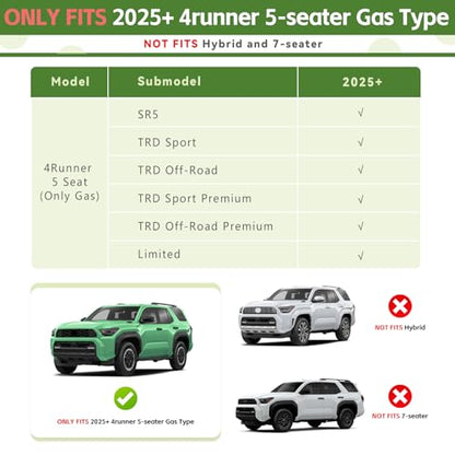 Trunk Mat for 2025 2026 Toyota 4Runner 5 Seats Gas, Rear Cargo Mat All Weather TPE Protector Trunk Liner Accessories(Not for Hybrid EV/i-Force MAX) - size: 5Seats-Trunk Mat