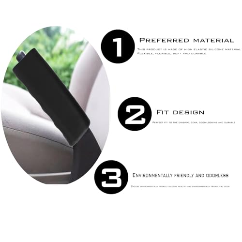 1 Pcs Car Handbrake Cover, Car Silicone Handle Sleeve, Brake Grip Sleeve Protector, Car Handbrake Protector, Suitable For Most Vehicle - color: Black