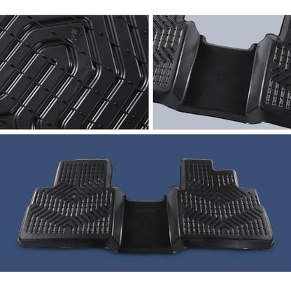 PIT66 Floor Mats Cargo Liner Compatible with 2007-2013 Chevy Silverado/GMC Sierra 1500 Crew Cab, Fit 2007-2014 Silverado/Sierra 2500/3500 HD Crew Cab (Heavy Duty) TPE 3-Piece Premium,Black - size: Fit Silverado/Sierra Crew Cab 2007-2013 | 3PCS