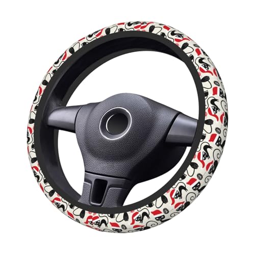 Cute Christmas Cat Kitty Kitten Car Steering Wheel Cover,Non-Slip Elastic Neoprene-Sweat Car Accessories,Universal 15 Inch Fit Auto, Vans Trucks,Suvs, Truck - color: Cat