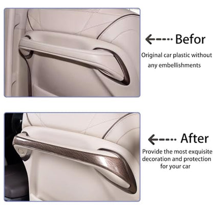 Car Accessories Fit for Toyota Alphard Vellfire 2023 2024 ABS Interior Seat armrest Decorative Strip Cover Trim 2PCS Set(Peach Wood Grain)