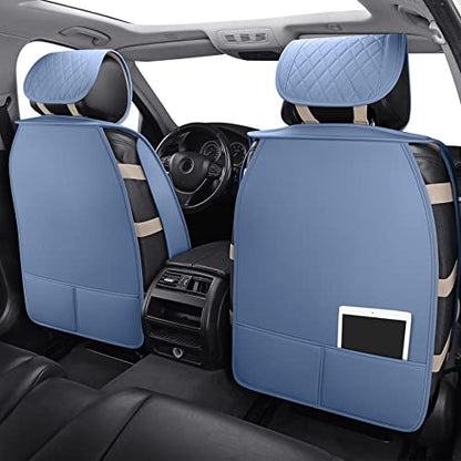Diamond Bling Seat Covers for Women Waterproof Leather Universal for Nissan Altima Rogue Murano Xterra Frontier Honda Civic Toyota Camry Kia Soul Chevy Malibu Lexus(Full Set, Blue) - color: Full Set/Blue-Sparkly