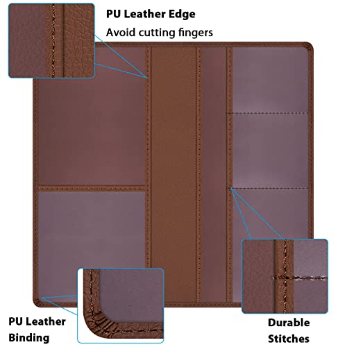 Car Insurance and Registration Holder, 9.5 x 5 Inch PU Leather Vehicle Glove Box Organizer Wallet Case for Insurance Card, Driver License, Paperwork - Brown - color: Brown