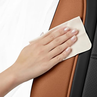 Road Comforts Leather Seat Covers, Breathable Car Seat Covers Front Seat for Men,Airbag Compatible, Automotive Seat Covers Set Universal Fit Most Cars,Vans,Truck,SUV - color: Brown Front