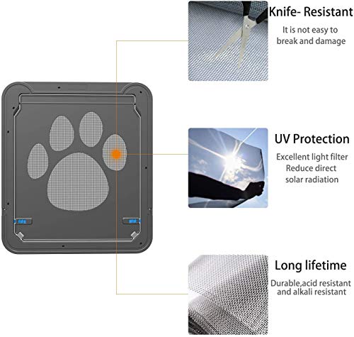 LESTP Pet Dog Cat Screen Door with Magnetic Flap for Sliding Doors (Small) - Automatic Lock/Lockable - size: Small