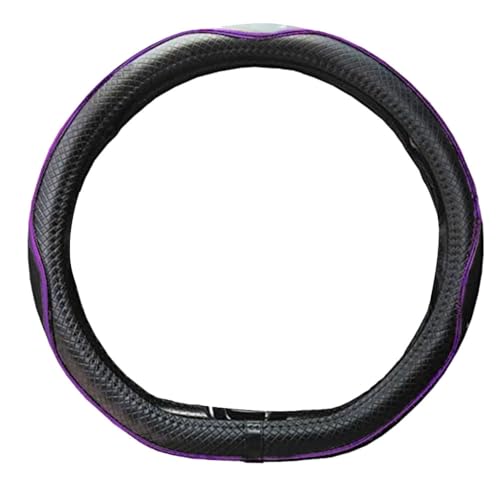 Mayco Bell Flat Bottom Steering Wheel Cover Anti-Slip,Safety,Soft,Breathable,Durable,Full Surround,Comfortable Grip Microfiber Leather (D Shape, Black Purple) - color: Black Purple, size: D Shape