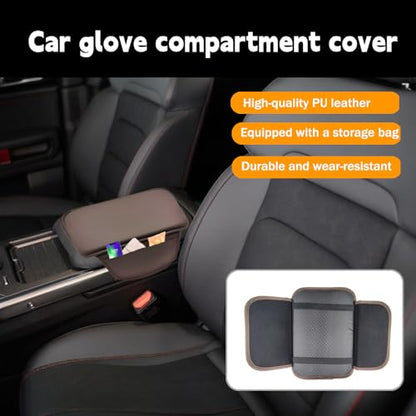 Car Armrest Box Mat, Car Center Console Cover, Arm Rest Cover for Car, Car Console Covers, Wear-Resistant and Durable, Soft and Comfortable, Suitable for Most Cars (Brown) - color: Brown