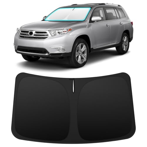 INSAUTO Custom Fit Windshield Sun Shade Accessories for Toyota Highlander 2008-2013, Foldable Front Window Sunshade, UV & Heat Reflector, Keeps Interior Cool, Includes Storage Bag - size: for 2008-2013 Toyota Highlander