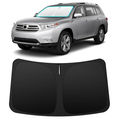 INSAUTO Custom Fit Windshield Sun Shade Accessories for Toyota Highlander 2008-2013, Foldable Front Window Sunshade, UV & Heat Reflector, Keeps Interior Cool, Includes Storage Bag - size: for 2008-2013 Toyota Highlander