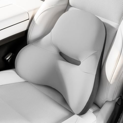 BEBAS Ergonomic Lumbar Support Pillow for Car, Memory Foam Back Support for Driving, Lower Back Pillow for Pain Relief, Comfort Lumbar Cushion for Office Chairs, Car Seat, Wheelchair -Gray - color: Grey
