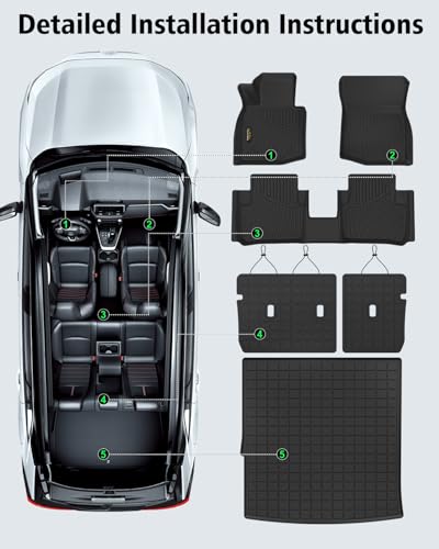 Floor Mats for Mazda CX-50 Hybrid 2025-2026 & Cargo Liners & Backrest Mat All Weather TPE Rubber Trunk Mat Back Seat Protector Full Set for CX50 2025 Plug-in Hybrid Accessories, Black - size: For Mazda CX-50 Hybrid 2025-2026
