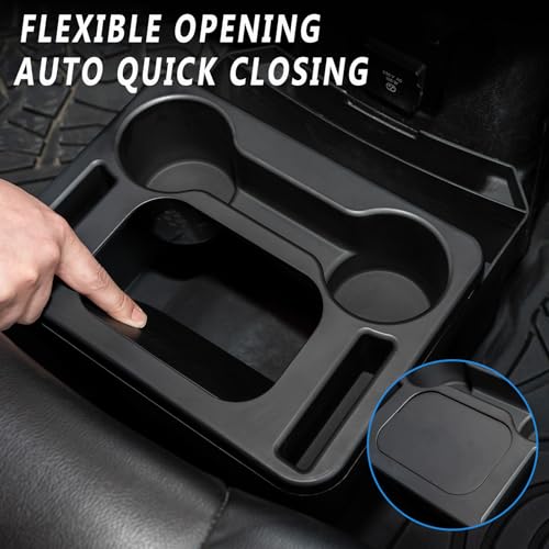 Trash Can with Cup Holder for Wrangler JL JLU & Gladiator JT, Large Rear Storage Organizer with Cup Holder & Phone Holder Multi-Function Jeep Accessories for Wrangler JL JLU & Gladiator JT 2018-2025