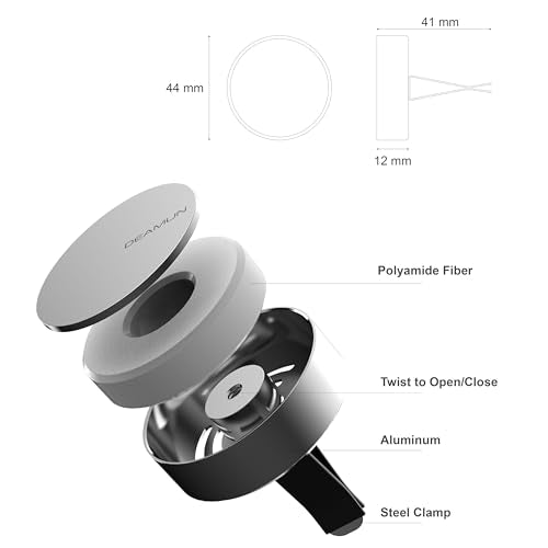 Car Air Freshener DEAMUN Aroma 360 Metal Premium Diffuser Vent Clips,Design Perfume Fragrance Long Lasting Fresh Scent,Decoration Accessories Gifts For Women Men with 4 Refills