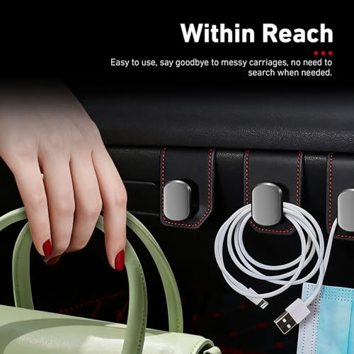 2 PCS Single Hook Car Glovebox Hanger, Anti-Scratch Co-Pilot Side Storage Hook, Auto Purse Handbag Grocery Bag Organizer, Universal for Most Cars SUVs Trucks (Black) - color: Single Hook