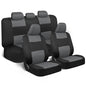 BDK PolyPro Car Seat Covers Full Set in Gray on Black – Front and Rear Split Bench Seat Covers for Cars, Easy to Install Car Seat Cover Set, Car Accessories for Auto Trucks Van SUV - color: Gray