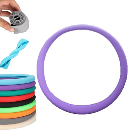 Car Steering Wheel Protective Cover, Cool Non-Slip Silicone Steering Wheel Protector, Universal Fit for Most Cars (Purple) - color: Purple