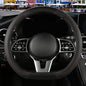 Microfiber Leather D Shaped Steering Wheel Cover, Breathable, Anti Slip, 13.5 inch to 14 inch, Black - color: Black, size: D Shape-Small[13.5''-14'']