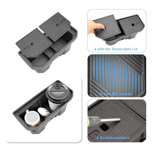2026 RAV4 Cup Holder Console Tray, for Toyota RAV4 (LE/SE/XLE Premium/Woodland/XSE/Limited/GR Sport), Waterproof &Sturdy Cup Holder Insert 2026 RAV4 Accessories - color: Black-h