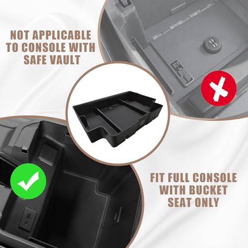 Center Console Organizer Compatible with 2022-2026 Chevy Silverado/GMC Sierra 1500, 2024-2026 Silverado & Sierra 2500 3500HD Armrest Storage - Full w/Bucket Seats ONLY(Console Tray&Mats Set) - size: Console Tray