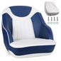 NORTHCAPTAIN Pontoon Boat Seat Captain Bucket Seat with Boat Seat Cover - color: D-White/Navy Blue