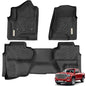 YITAMOTOR Floor Mats Compatible with 2014-2018 Chevy Silverado Double Cab 1500 / GMC Sierra 1500 Double Cab, 2015-2019 2500 HD/3500 HD, Custom Fit All Weather Floor Liners Accessories , 1st & 2nd Row - style: 2014-2018 & 2015-2019 Double Cab Bucket Seat