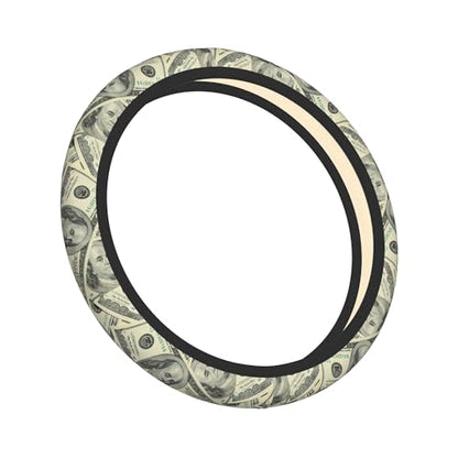 100 Dollar Money Car Steering Wheel Cover Universal 15 Inches Auto Accessories Steering Wheel Protector Anti-Slip Breathable Sweat Absorption Neoprene - color: 100 Dollar Money