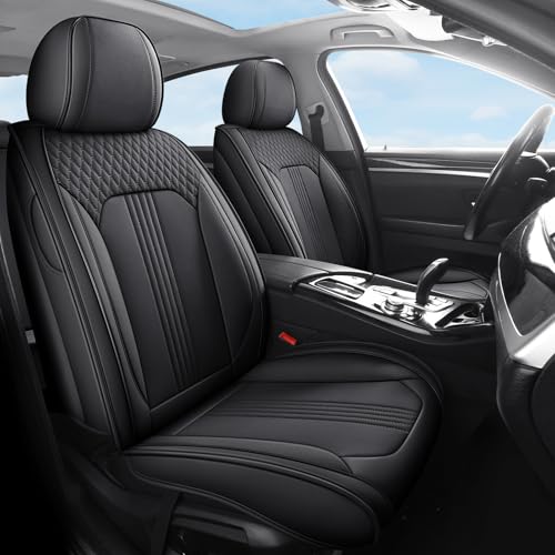 Car Seat Covers Front Seat Fit for Solterra 2023-2026 Nappa Leather Breathable Durable Easy to Clean EV Seat Protectors for Electric Vehicle Interior Full Coverage Protection(Black Front Seat) - color: Black, size: Fit for Solterra 2023-2026 Front Seat