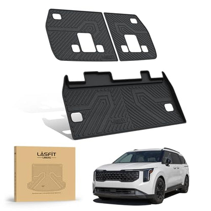 LASFIT Cargo Mat & Backrest Mats for Kia Carnival 2026 2025 2024 2023 2022 / Kia Carnival Hybrid 2025-2026, All Weather TPE Custom Fit Mats Car Trunk Mat Cargo Liner Accessories, Black - size: 3)For Kia Carnival (Hybrid) | 2022-2026 | Cargo