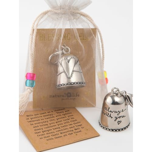 3PCS Blessing Bell Gift for Friends or Loved Ones,Inspirational Angel Charm with Message, Tiny Silver Bell Keychain,Thoughtful Present for Car,Backpack,DoorBag (Little Angel Bell for You)