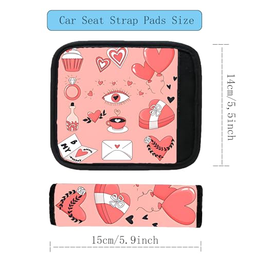 Kid's Seat Belt Cover Pad,Soft Shoulder Seatbelt Covers for Kid,Cute Toddler Seat Cushion (Love) - color: Love