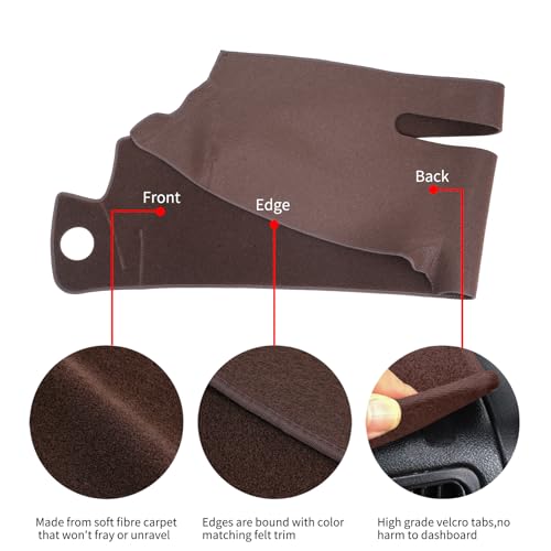 Dash Cover Custom Fit for 1997-2000 Chevy Chevrolet/GMC C1500 C2500 C3500 K1500 K2500 K3500, 1997-1999 GMC Yukon/Chevy Tahoe, 1999-2000 Cadillac Escalade,Dashboard Cover Mat Pad (Brown) - color: Brown