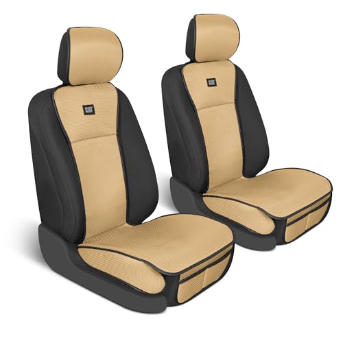 Caterpillar AeroMesh Car Seat Covers Cushions, Breathable Full Coverage Universal Front Seat Protectors Mesh Seat Cushions for Car Cushions, Fits Most Vehicles (2PC)