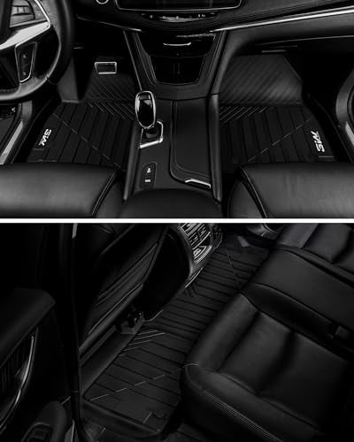 3W Floor Mats & Cargo Liner & Seat Back Mats for 2021-2026 （Only 8 Seats） Chevrolet Chevy Tahoe/GMC Yukon(Not Fit Yukon XL or Tahoe LS)/Cadillac Escalade(Not Fit Escalade ESV),All Weather Car Mats - size: Chevy Tahoe 8s 21-26 Full Set