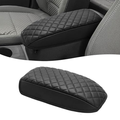 Car Center Console Armrest Cover for Ford Escape 2020-2025/Bronco Sport CX430 2021-2025, PU Leather, Middle Console Arm Rest Cushion Pad, Black - size: Bronco Sport CX430