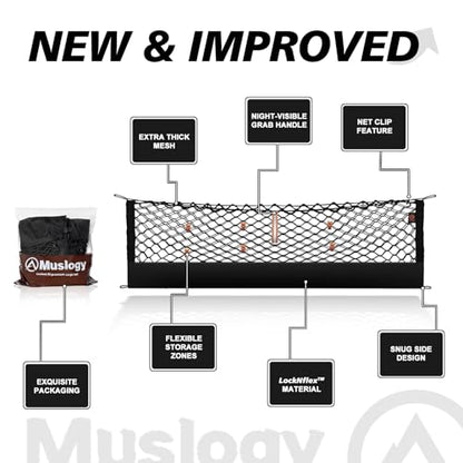 Truck Bed Cargo Net Trunk Netting Compatible with 2018-2025 2026 Toyota Camry Accessories, Pickup Cargo Organizer SUV Sedan Storage Net w/Heavy Duty Carabiners - style: 2018+ Camry