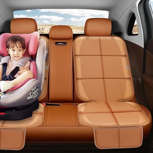 Car Seat Protector for Child Car Seat, Durable 600D Fabric Waterproof Car Seat Cover with Thick Pad Non-Slip Backing，No Imprints (Tan-1 pc) - color: Tan-1 pc
