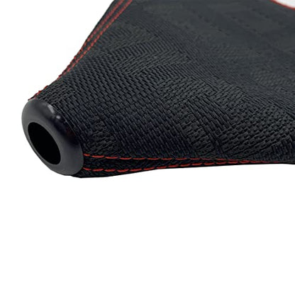 Universal Car Shifter Lever Knob Boot Dust Cover JDM Style Canvas Hyper Fabric Racing Manual Shift Knob Collars - color: Black