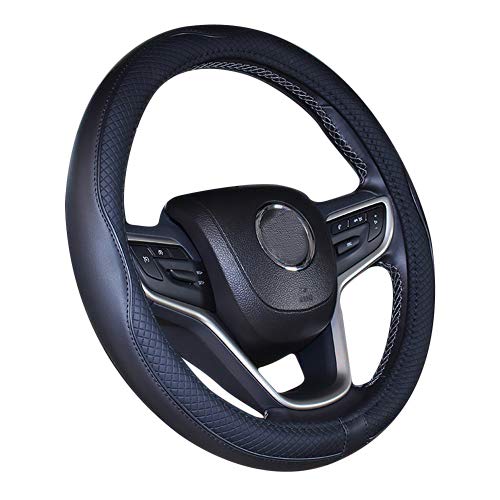 Mayco Bell 2019 New Microfiber Leather Car Extra Large Steering Wheel Cover for Big Trucks (17.5-18'', Black) - color: Black, size: 17.5-18''