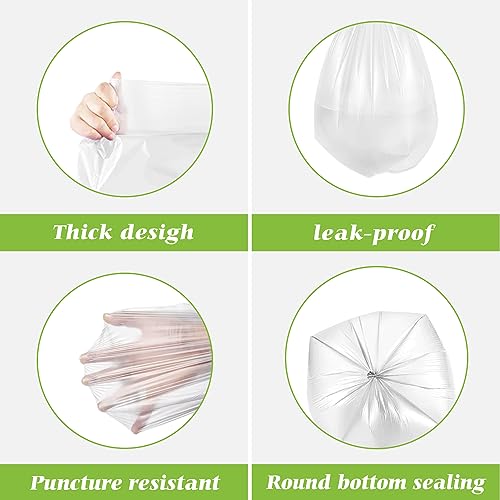 Teivio 0.5 Gallon Mini 12" x 15" Trash Bags, Tiny Bathroom Garbage Can Liners, Small Plastic Bags for Desktop Trash Bin/Dog/Poop Car, Fit 2 Liters or Less Can (276 Counts, Clear)