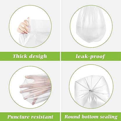 Teivio 0.5 Gallon Mini 12" x 15" Trash Bags, Tiny Bathroom Garbage Can Liners, Small Plastic Bags for Desktop Trash Bin/Dog/Poop Car, Fit 2 Liters or Less Can (276 Counts, Clear)