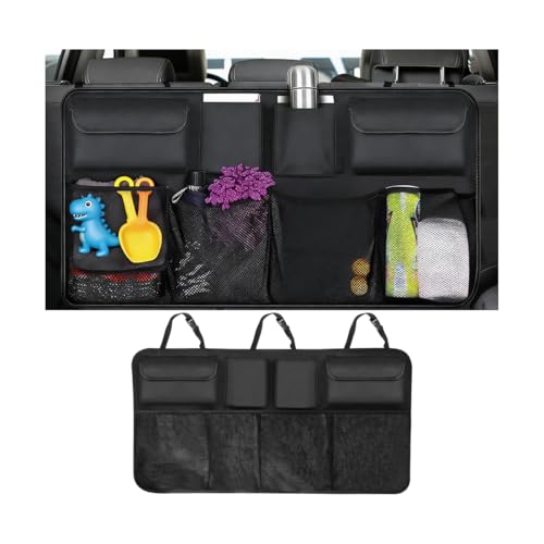 Car Trunk Organizer, Large Capacity Hanging Collapsible Vehicle Backseat Storage Bag with 8 Pocket, Foldable Automotive Trunk Organizer Bag for Travel, Universal for Sedan MPV SUV