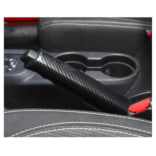 Carbon Fiber Hand Brake Cover & Center Console Bezels for Jeep Wrangler 2007-2017, Jku Front Interior Trim Kit, Easy Snap-On Installation for JKU