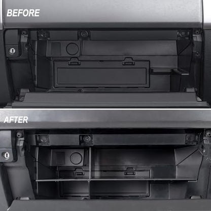 Glove Box Organizer Compatible with Toyota 4Runner 2010-2019 2020 2021 2022 2023 2024 Divider Accessories Insert Box ABS Secondary Storage