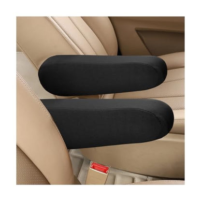 2 PCS Car Front Seat Armrest Covers, Comfortable Front Seat Armrest Protectors, Protective Arm Rest Pair Replacement Fit for Trucks, SUVs, and Vans, Car Accessories (Black)