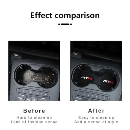 Car Cup Holder Coaster for GMC AT4,Series Recessed Silicone Cupholder Coaster Interior Accessories 2.75in 2Pieces Black - color: Black-a10