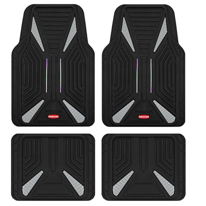 Rubbermaid Car Mat Full Set, Universal Trim-to-Fit Heavy-Duty Car Floor Mats – 4-Piece Set for All Weather Protection – Durable Rubber Mat for Cars, Trucks, SUVs & Vans-Gray - color: Gray