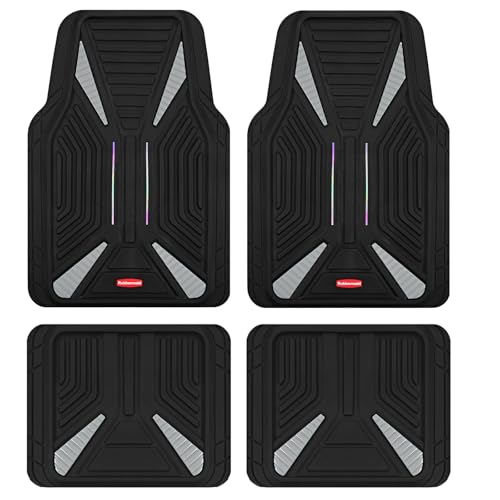 Rubbermaid Car Mat Full Set, Universal Trim-to-Fit Heavy-Duty Car Floor Mats – 4-Piece Set for All Weather Protection – Durable Rubber Mat for Cars, Trucks, SUVs & Vans-Gray - color: Gray