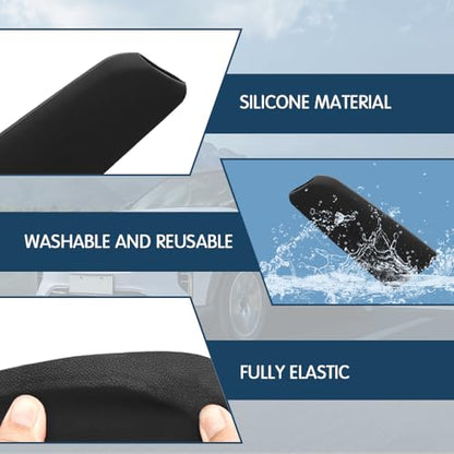 Car Handbrake Cover Gear Shift Knob Cover, Auto Comfortable Grip Handbrake Cover, Silicone handbrake Cover for Most Vehicle Handbrake - color: Black
